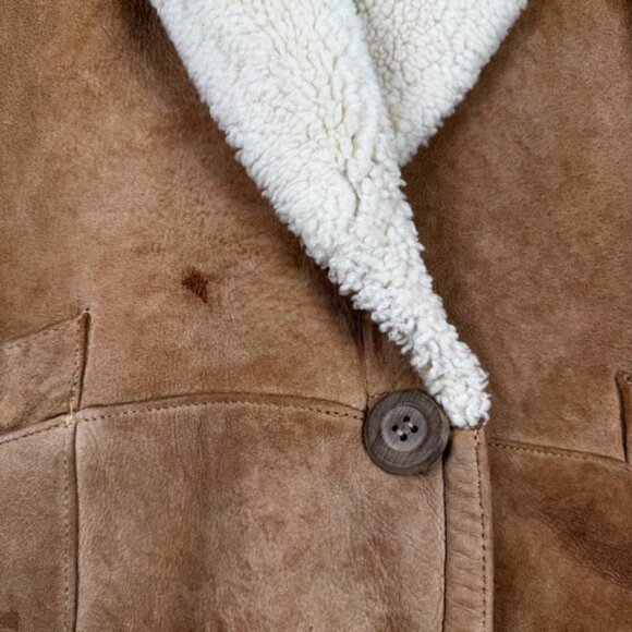 Vintage Shearlings By Sheepskin Market Suede Leather Men’s Sz XL Jacket Coat - Picture 5 of 12